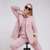 Pretty Pastel Pale Pink Suit Jacket Trousers