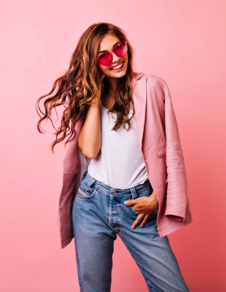 Lovable Ginger Girl Elegant Pink Jacket